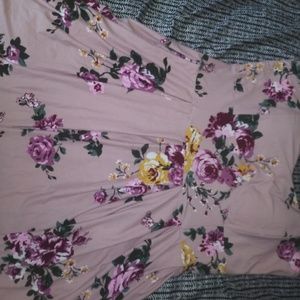 Strapless floral summer dress